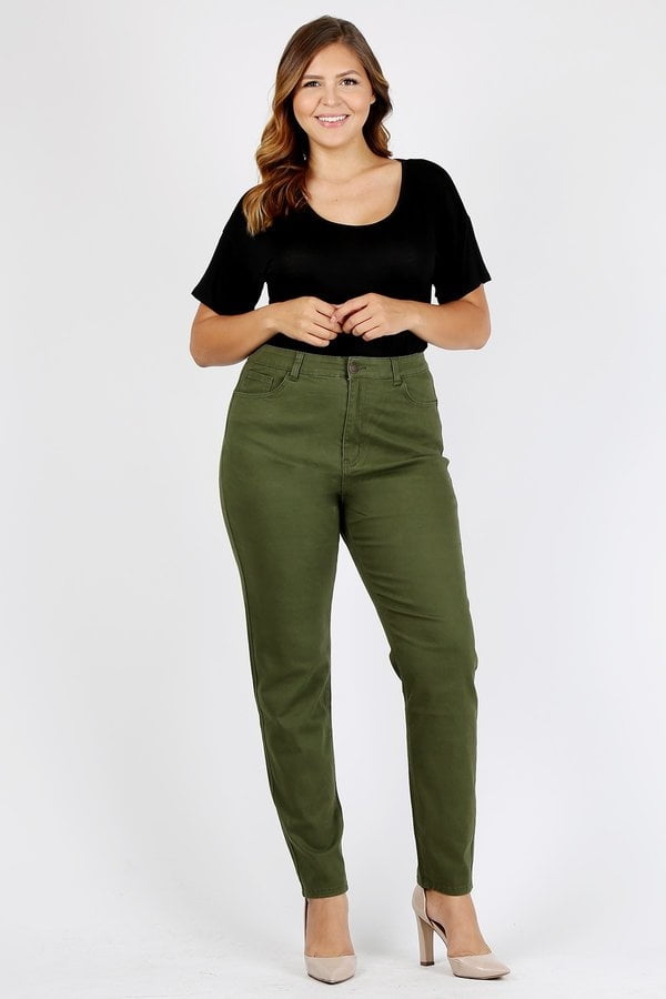 women's plus size cotton twill pants