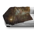 thumbnail image 3 of Constellation Soft Flannel Fleece Throw Blanket, Dusty Nebula Spiral Galaxy of Stars Infinity, Cozy Plush for Indoor and Outdoor Use, 50" x 60", Pale Coffee Mint Green, by Ambesonne, 3 of 6