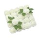 thumbnail image 1 of Flores artificiales, rosas artificiales, ramo de novia, centros de mesa, flores de imitación con hojas para Navidad, fiesta del Día de San Valentín Blanco, 1 of 9