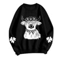 thumbnail image 4 of Women's Sweatshirts Fashion Retro Cow Print Hoodless Sweatshirt Fall Blouses Winter Long Sleeved Sweat Shirt Pullover Tops, 4 of 4