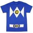 thumbnail image 1 of Power Rangers Men's Costume Short Sleeve Blue T-Shirt (Large), 1 of 1