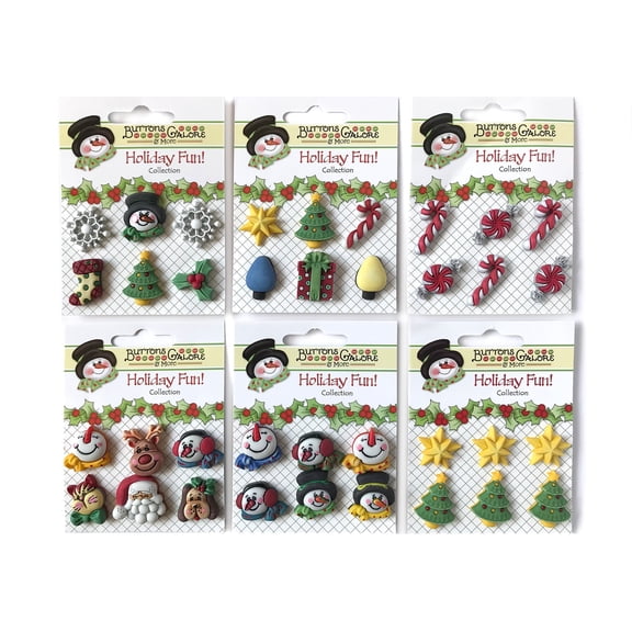 Buttons Galore and More Christmas buttons for DIY crafts, scrapbooking, sewing, cardmaking & other diy projects – 36 Pcs