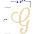 thumbnail image 2 of Pack of 1, 4 Inch x 1/8 Inch G Lavanderia Font Wood Letters for Wood Craft Project, Children or Adult Art Work, Home and Holiday Décor and DIY Fun, Made in USA, 2 of 2