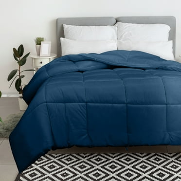 Royale Linens California King Size Navy All Season Comforter, Breathable, Box-Stitch Quilting