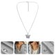 thumbnail image 5 of Collar de cristal Rhinestone Butterfly Charm Jewelry Simple Choker Cuello Colgante, 5 of 5