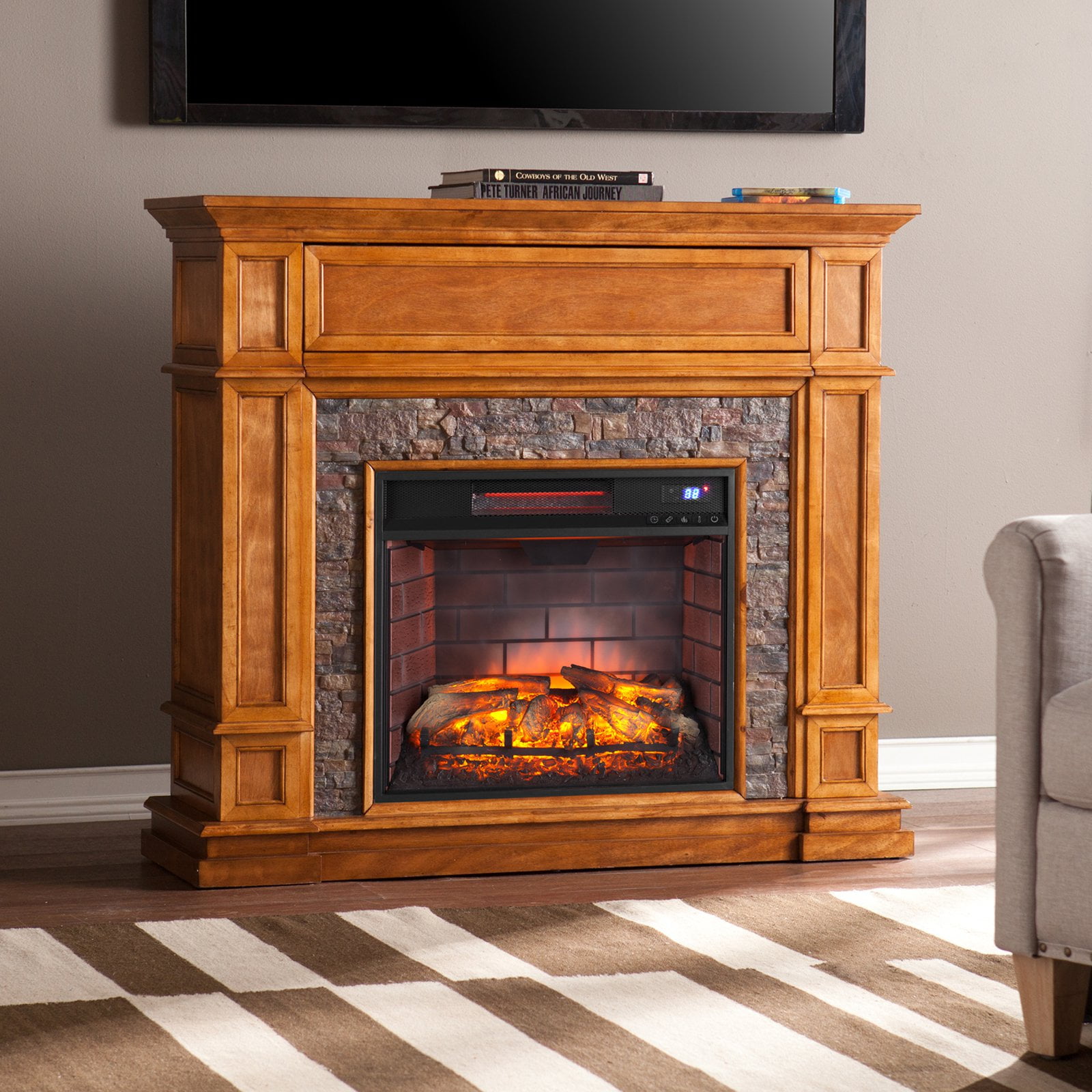Southern Enterprises Belleview Infrared Media Fireplace Com