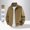 Brown, variant on Men's Nylon Jacket Lightweight Thin Zip Pockets Solid Color Long Sleeve No Hood Casual Windproof Water Resistant Everyday Coat Outerwear Crop Jackets for Men