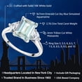 thumbnail image 2 of Gem Stone King 10K White Gold Sky Blue Simulated Aquamarine and White Moissanite 3 Stone Engagement Ring for Women (2.76 Cttw, Octagon 9X7MM, Gemstone March Birthstone, Size 6.5), 2 of 4