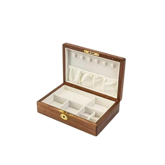 Jewelry Box Solid Wood Storage Ear Stud Necklace Storage Box With Lock