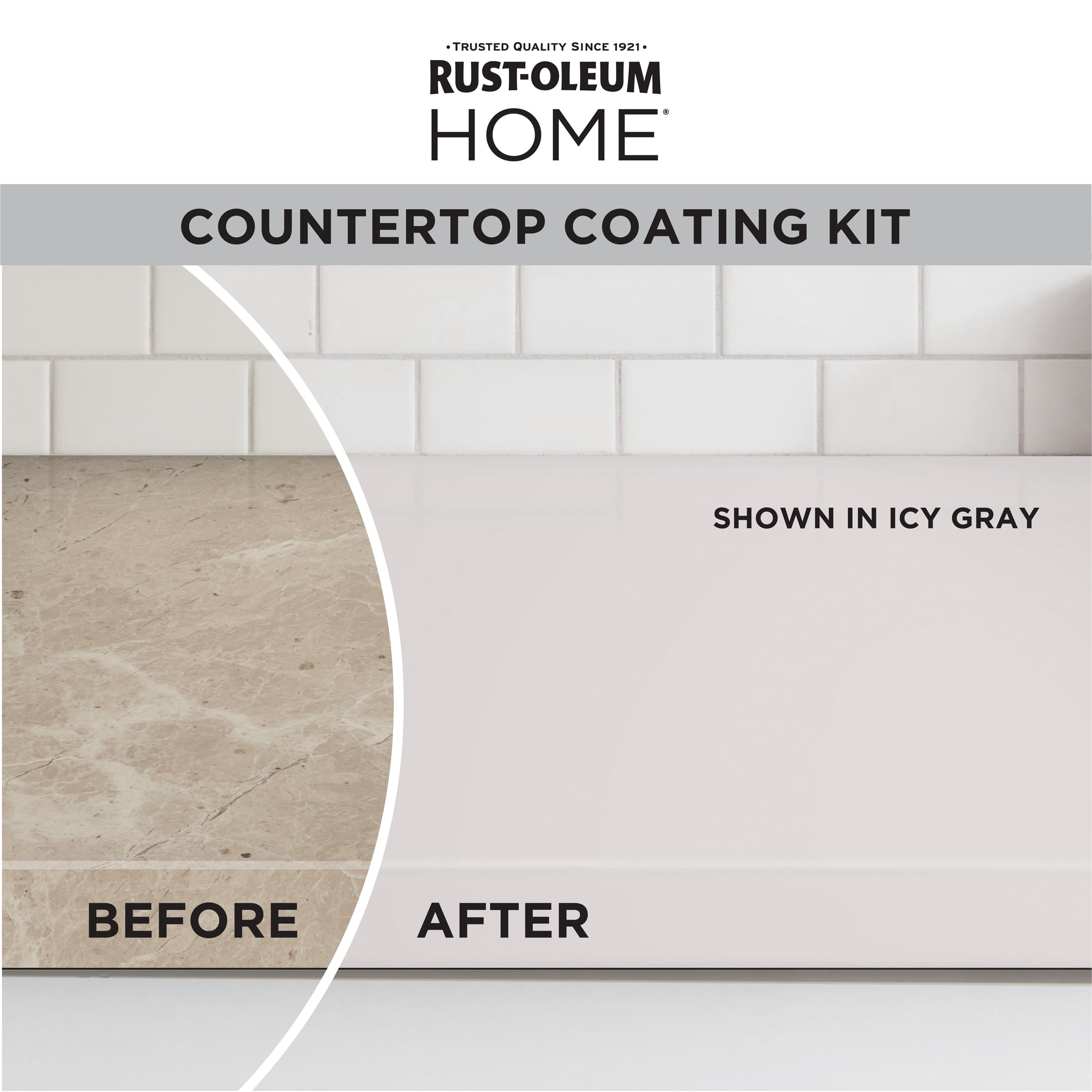 Icy Gray, Rust-Oleum HOME Countertop Satin Coating Kit-38496210T, Quart