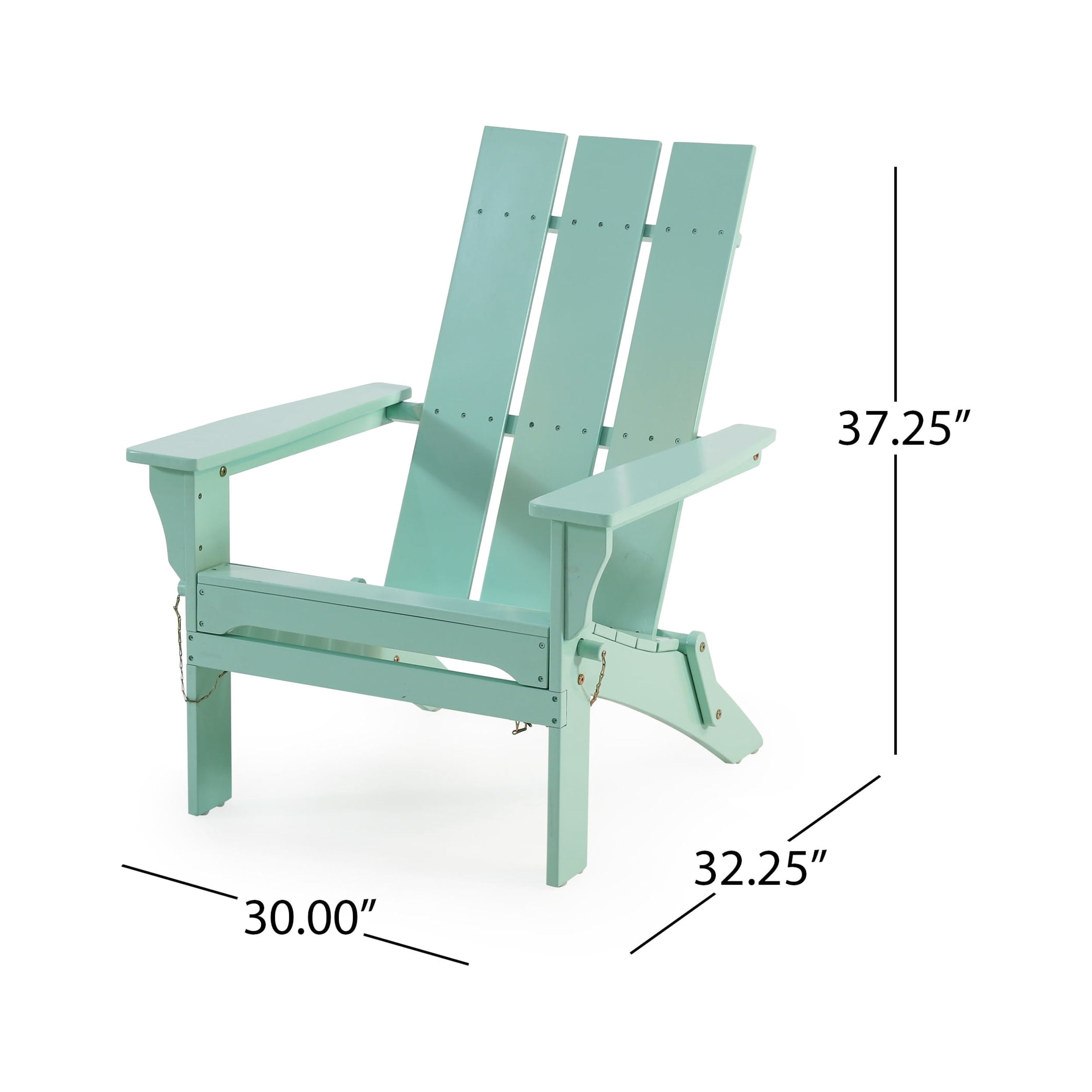 Noble House Zuma Outdoor Acacia Wood Foldable Adirondack Chair Light Mint