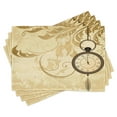 thumbnail image 1 of Ambesonne Vintage Place Mats Set of 4, Grungy Backdrop Design, Standard Size, Brown, 1 of 6