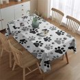 thumbnail image 2 of Grey Dog Paw Footprint Rectangle Tablecloth 60"x84",Waterproof Polyester Rectangle Table Cloth, Wipeable Spillproof Polyester Tablecloth for Dining, Camping, Indoor and Outdoor, 2 of 5