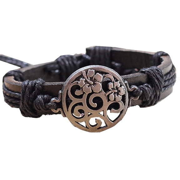 New Unisex Real Leather Surfer Style Bracelets Great Christmas Gifts For Men, Women, Teens, Boys, Girls Wristband 100 , Size: Fit 5 inches-10 inches Wristband , Color: Black
