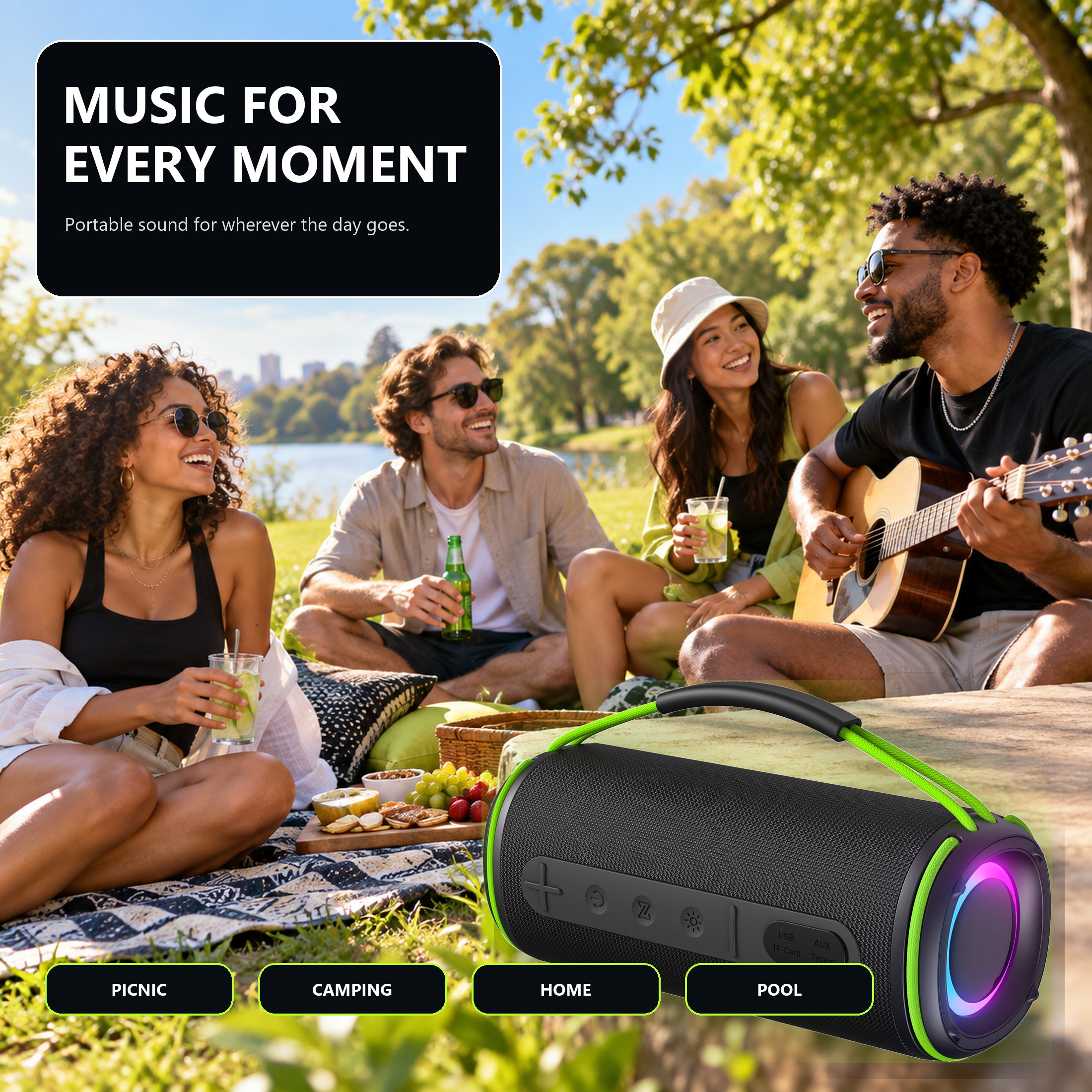 Hoey Portable Bluetooth Speaker, 30W Stereo, IPX7 photo 8