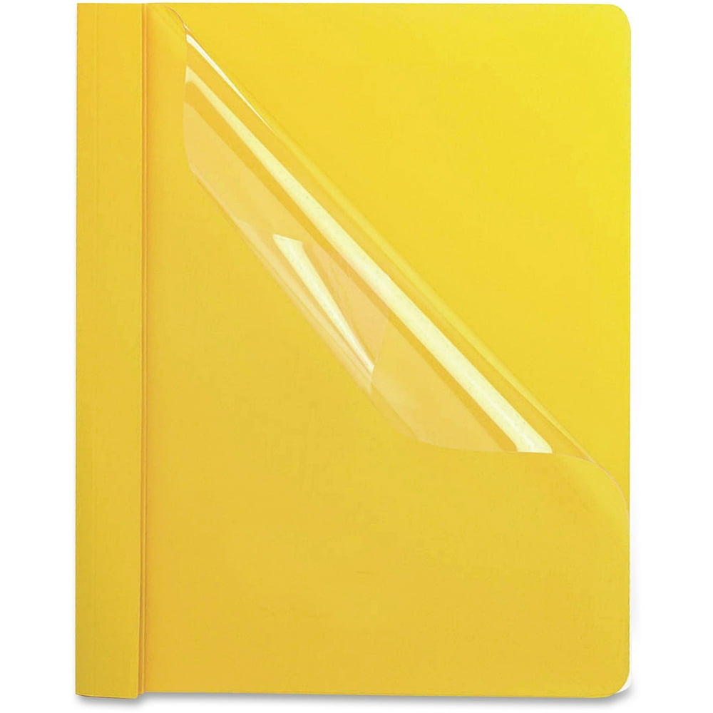 Oxford Premium Clear Front Report Covers, Yellow, Clear, 25 / Box