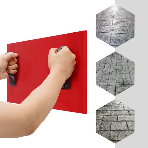 Red 0.5-inch thick PU Concrete Stamp Mat, 23.6*12*0.5inch Concrete Texture Skin, Concrete Texture Mat Rectangular