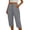 Gray, variant on RQYYD Women's Elastic Waist Drawstring Capri Pants Casual Summer Button Detail Loose Cotton Blend Trousers with Pockets