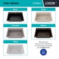 thumbnail image 4 of 33" x 22" Workstation Kitchen Sink, Quartz Kitchen Sink, Single Bowl Sink, Drop-in Sink, Granite Kitchen Sink, Galaxy Black Kitchen Sink, with Accessories by Lexicon Platinum LP-750TM-K, 4 of 7