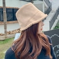 thumbnail image 4 of Bucket Hat Winter Plush Fuzzy Bucket Hat Faux Fur Shearling Fisherman Hats Fuzzy Bucket Hat for Women Faux Fur Bucket Hat Fluffy - style 2;, 4 of 5