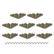 Unique Bargains Metal Box Corner Protectors Wooden Box Edge Guard Protector 27 x 27 x 13mm Bronze Tone 8Pcs