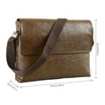 thumbnail image 4 of Muyoka Bolso de mano para hombre, bandolera de piel sintética, maletín de hombro, Vintage, Unisex, para ordenador portátil, colegio, escuela, bolso de viaje Muyoka Hogar, 4 of 7