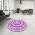 thumbnail image 4 of Ahgly Company Machine Washable Indoor Round Transitional Blossom Pink Area Rugs, 8' Round, 4 of 7
