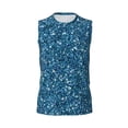 thumbnail image 6 of Lsque Blue Glitter Print Men's Cotton Blend Sleeveless Muscle Shirts (S-3XL)- Moisture Wicking, Odor Protection, UPF 30+,Large, 6 of 8