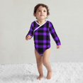 thumbnail image 4 of Xecao Purple Buffalo Plaid Print Baby unisex-baby Cotton Long-sleeve Bodysuits-6 Months, 4 of 6