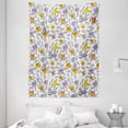thumbnail image 1 of Botanical Tapestry, Print of Round Blots and Striped Leaf Silhouettes, Wall Hanging for Bedroom Living Room Dorm Decor, 60W X 80L Inches, Pale Orange Lavender Charcoal Grey Yellow, by Ambesonne, 1 of 2