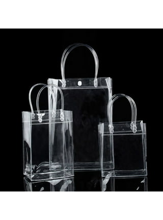 T&V Clear Bags for Women - Transparent PVC Tote Bag - Fashion Purse for  Work, Shopping, Travel, Beach Stadium Festival Plastic Handbag with Button