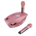 thumbnail image 3 of Altavoz Karaoke Inalámbrico Bluetooth Sincero con 2 Micrófonos Radio FM Oro Rosa, 3 of 10