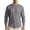 Gray, variant on Men Long Sleeve Pleated Linen Blend Shirt Mandarin Stand Collar Partial Single Button Placket Vertical Front Pleats Loose Breathable Vacation Tunic Gray S