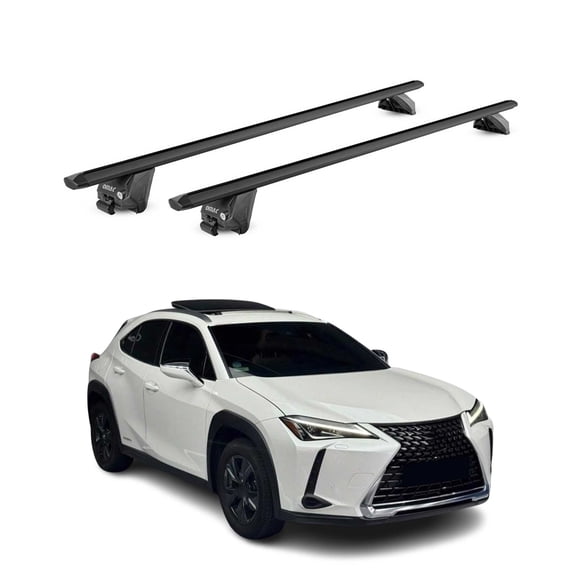 OMAC Roof Rack Cross Bars Luggage Carrier for Lexus UX 2019-2025 Alu Black 2 Pcs