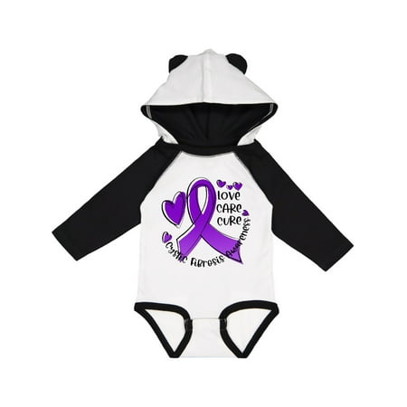 

Inktastic Love Care Cure Cystic Fibrosis Awareness Purple Ribbon Gift Baby Boy or Baby Girl Long Sleeve Bodysuit