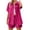 Hot Pink, variant on Luvrsol Two Piece Sets for Women Solid Short Sleeve Turndown Collar Pocket Shorts Casual Set, Size S-2XL