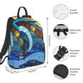 thumbnail image 2 of Balery Stained Glass Ocean Wave Mochila ligera para hombre y mujer: duradera e impermeable, ideal para la escuela, el trabajo, viajes y uso diario., 2 of 7