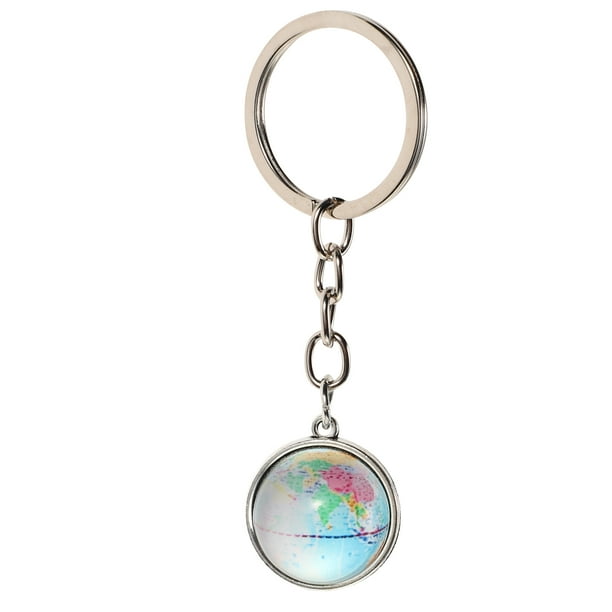Llavero con mapa del mundo, globo terráqueo, planeta creativo, llavero portátil de metal 3D, llavero de la Tierra, adorno colgante para bolso para hombres y mujeres