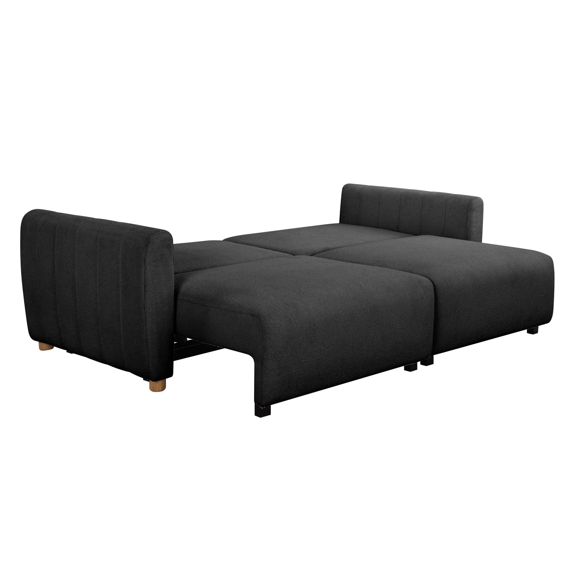 Serta Grant Scandinavian Convertible Sofa with Queen Size Sleeper, Charcoal Boucle Fabric