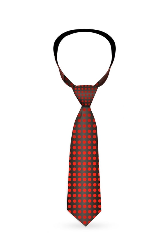 Red Mini Polka Dots on Dark Grey Neck Tie