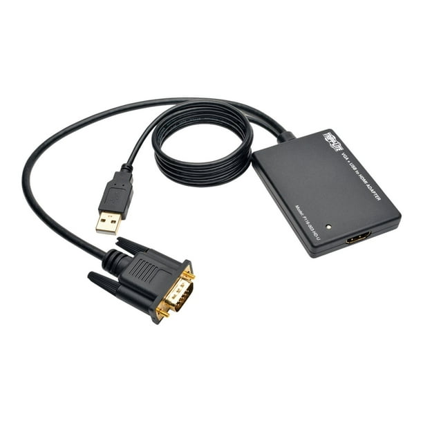 Tripp Lite USB Audio Power VGA HDMI 1080p Convertisseur d'Adaptateur de Composant VGA vers HDMI vers - Convertisseur Vidéo - VGA - HDMI - Noir