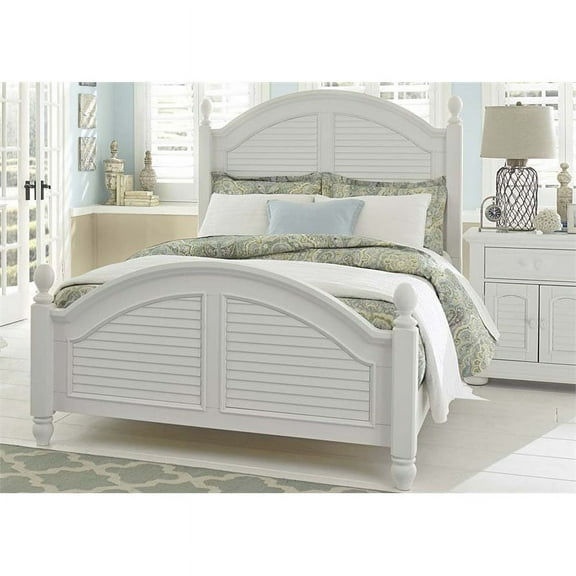 Liberty Furniture Summer House I King Poster Bed in Oyster White