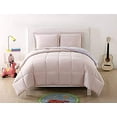 thumbnail image 2 of Laura Hart Kids Solid Blush and Lavender Reversible 3 Piece Full/Queen Comforter Set, 2 of 5