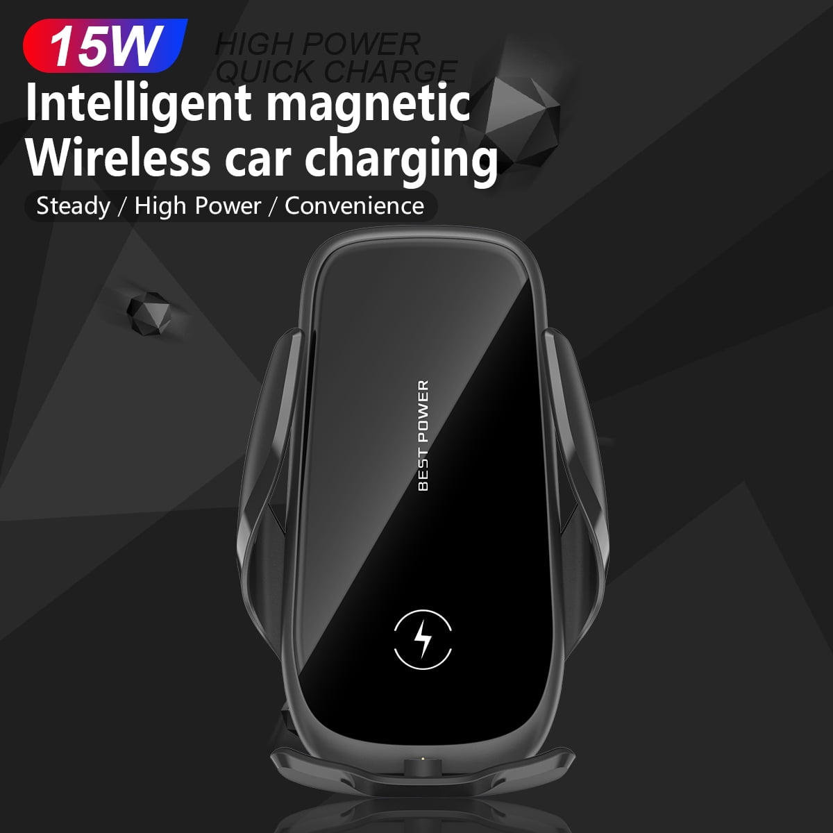 Wireless Car Charger 15W Fast Charging, Auto-Clamping Air Vent Car Charger Compatible with iPhone 12/11 Pro Max, Samsung S21 / S20 / S10 / Note 20 Series by FreedomTech