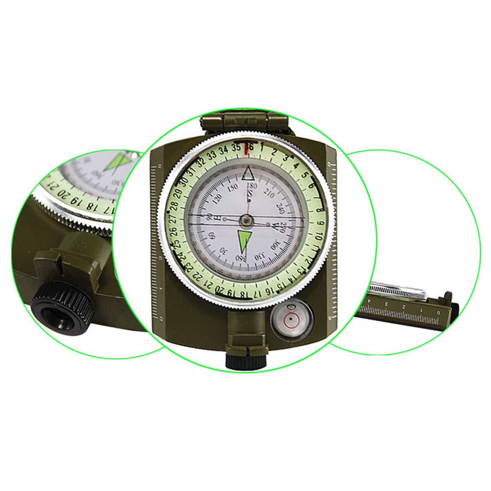 Lifetime Warranty] GWHOLE Hiking Compass Military Sighting Compass With Pouch Lanyard English User Guide Included 0 5