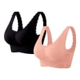 thumbnail image 1 of Bras for Women A 2 Piece Set Of Side Buttoned Front Sports Bra Without Rims Adjustable Folding Lace Yoga And Running Vest XXXXL, 1 of 7