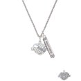 thumbnail image 2 of Delight Jewelry Silvertone Love Banner on Clear Crystal Heart Silvertone Mother Daughter Bar Charm Necklace, 23", 2 of 4
