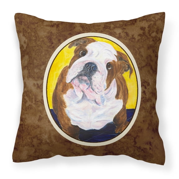 Carolines Treasures SS8415PW1414 English Bulldog Fabric Decorative Pillow, 14Hx14W, multicolor