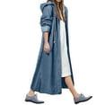 thumbnail image 2 of Dyfzdhu Long Denim Jacket for Women Plus Size Hooded Long Sleeve Jean Outerwear Trench Coat, 2 of 8