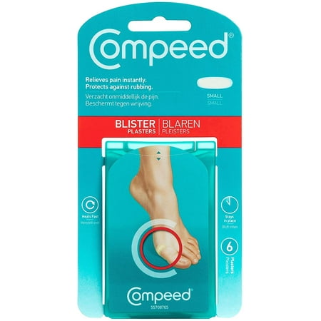 Compeed Advanced Blister Care 6 Count Small Pads 2 Pack, Hydrocolloid Bandages, Heel Blister Patches, Blister on Foot, Blister Prevention & Treatment Help, Waterproof Cushions